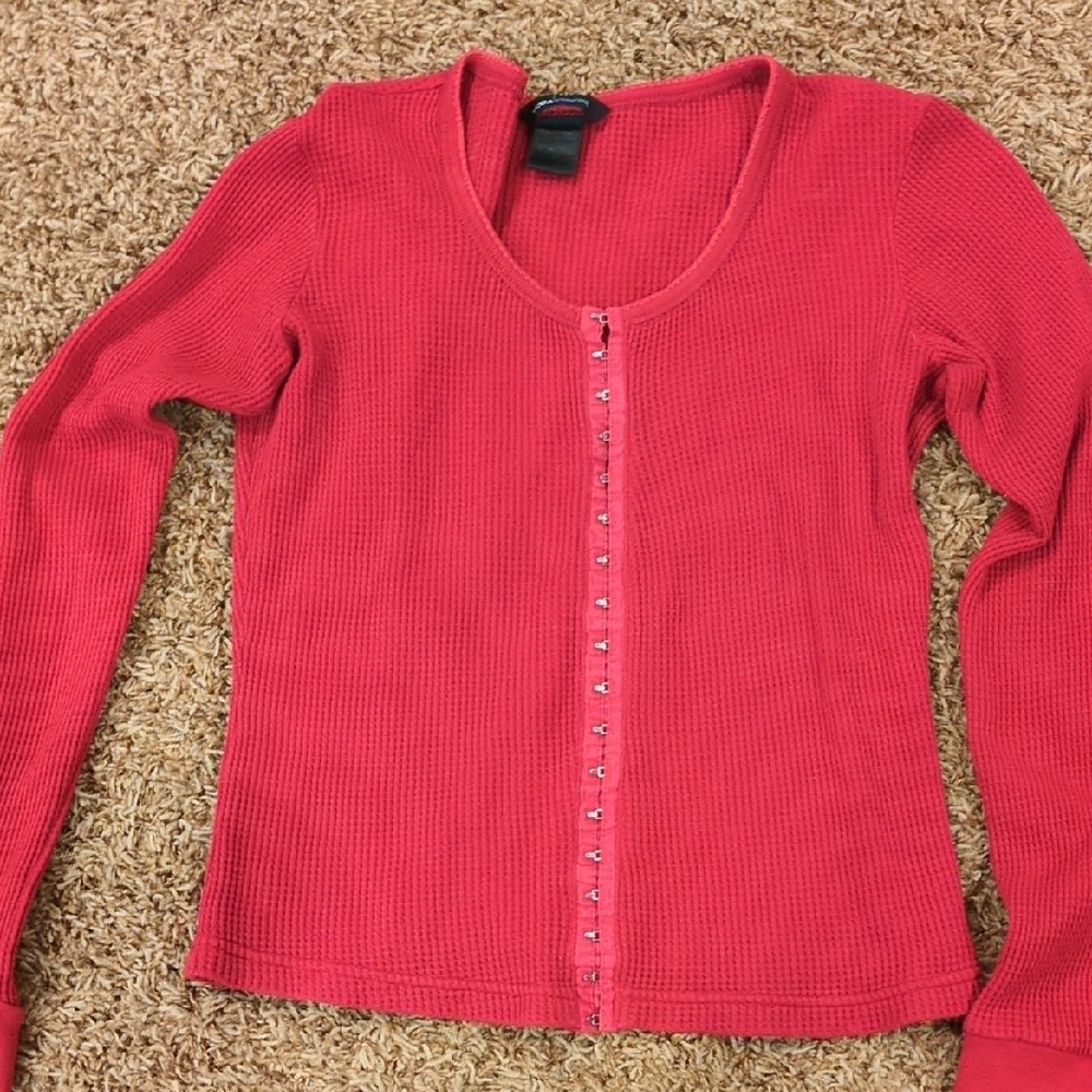 Moda International Red Waffle Knit Top From Victoria Secret
